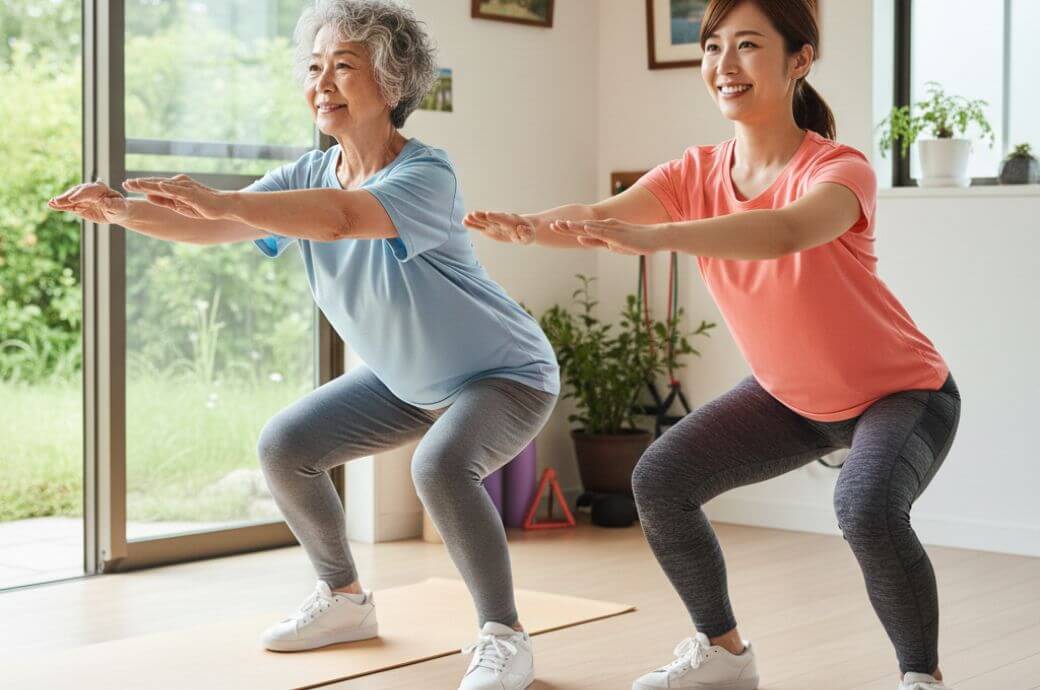 女性の冷え症対策に血流アップのスクワット運動