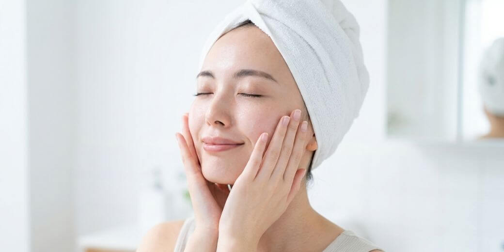 フェイシャルエステで整った肌とリラックスした女性のイメージ